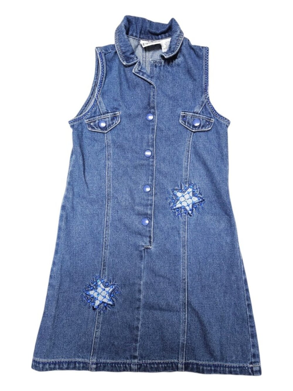 Y2K Expressions sleeveless denim shirt dress . girls 6 / 6X